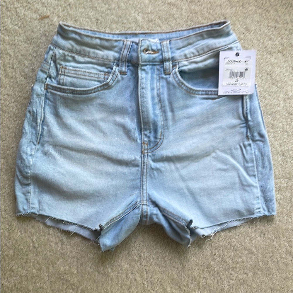 O'Neill Blue Jean Shorts Distressed Hem